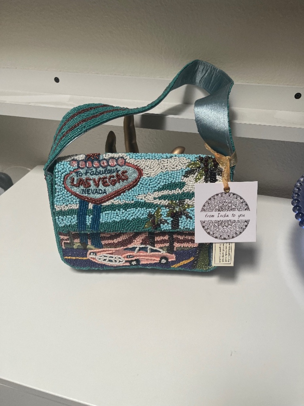 🎰 From India to You Las Vegas Beaded Bag – NWT